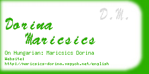 dorina maricsics business card